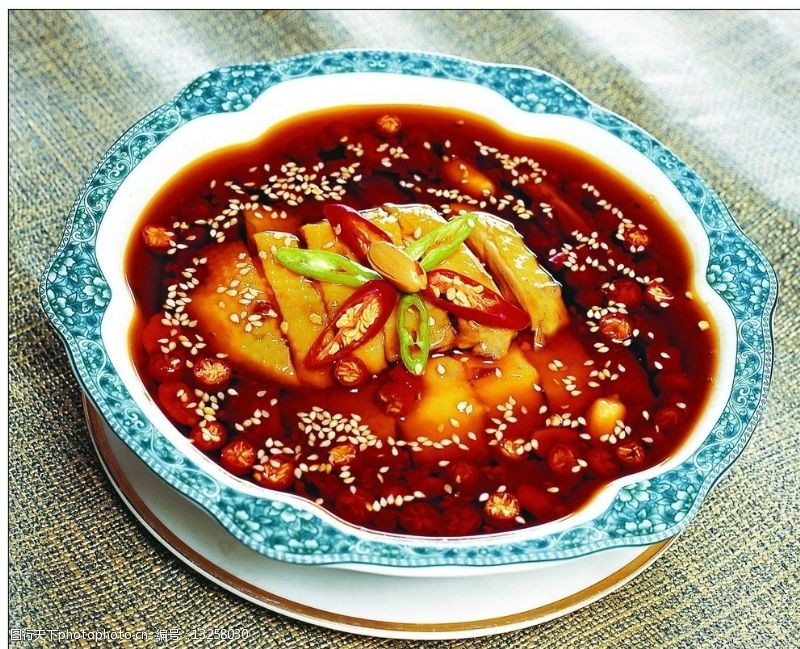 红油口水鸡图片素材