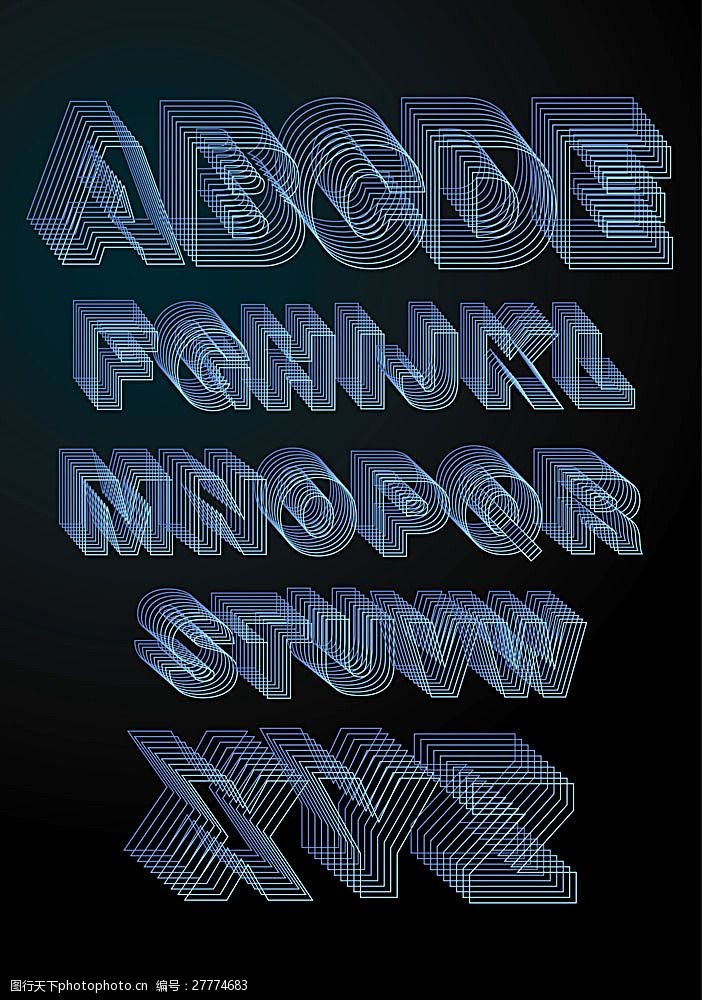 梦幻英语字母图片素材