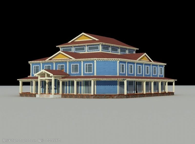 室外模型别墅图片
