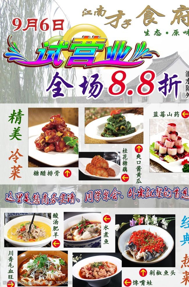 乡嘴鱼菜单海报图片