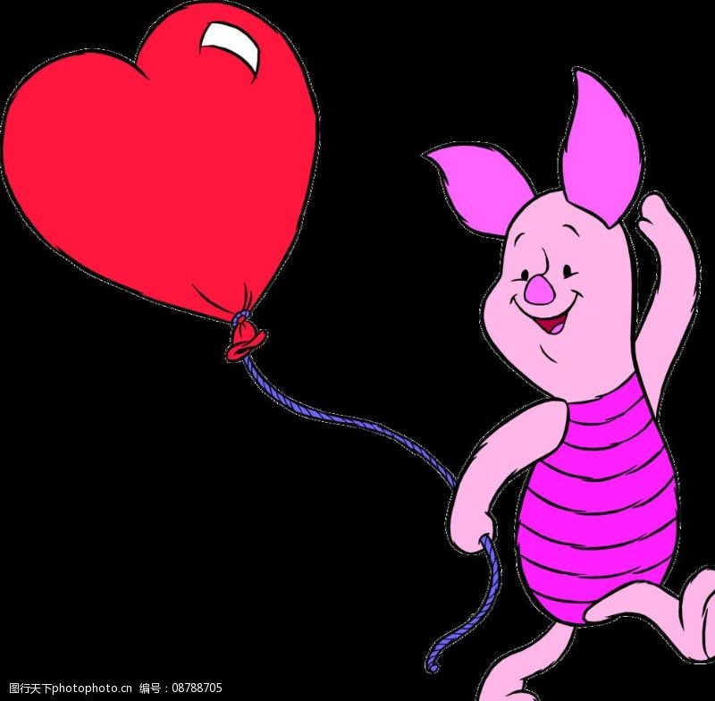维尼小熊蜡烛红心气球的小猪猪图片