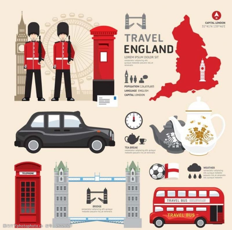 伦敦旅游景点英国旅游元素