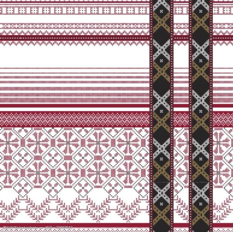 花卉布纹几何民族家纺印花设计素材