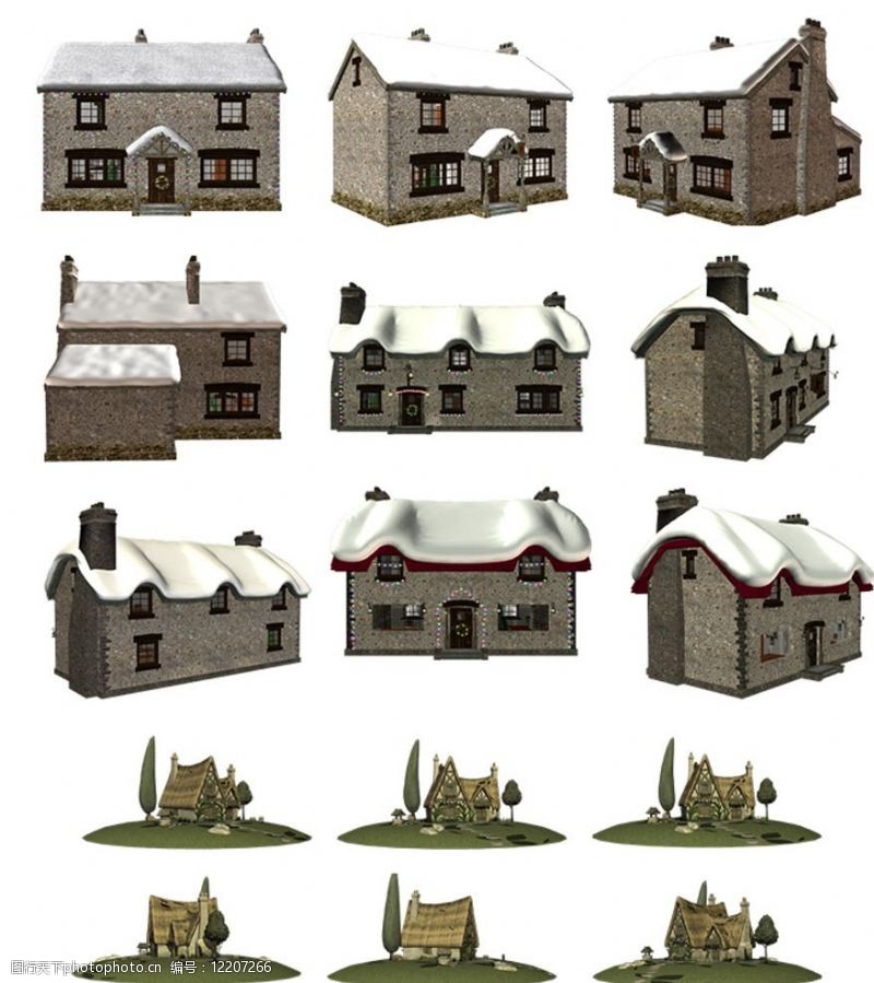 房屋模型3D建筑素材图片