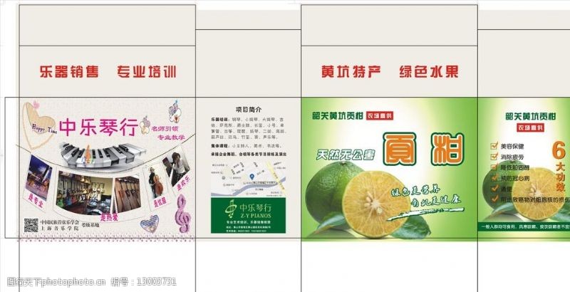 古筝文化水果琴行海报宣传图片