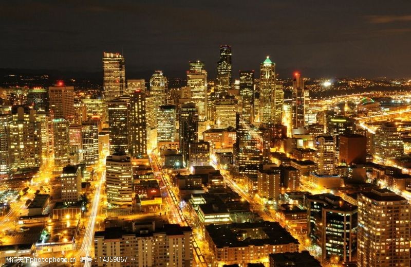 夜港城市夜景图片