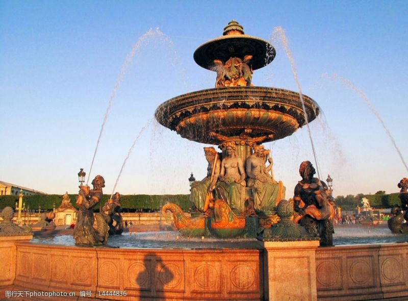 雕塑喷泉巴黎街景协和广场图片