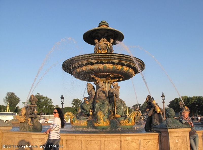 雕塑喷泉巴黎协和广场图片