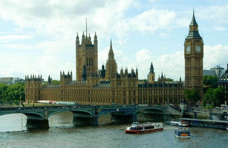 船只伦敦议会大厦远眺图片