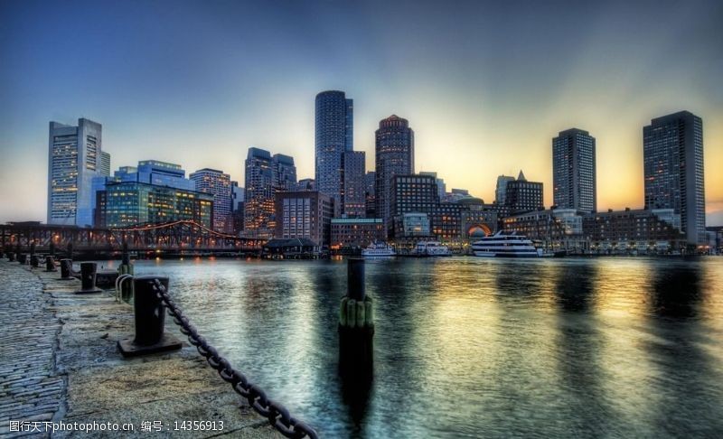 船只马萨诸塞州波士顿暮色图片