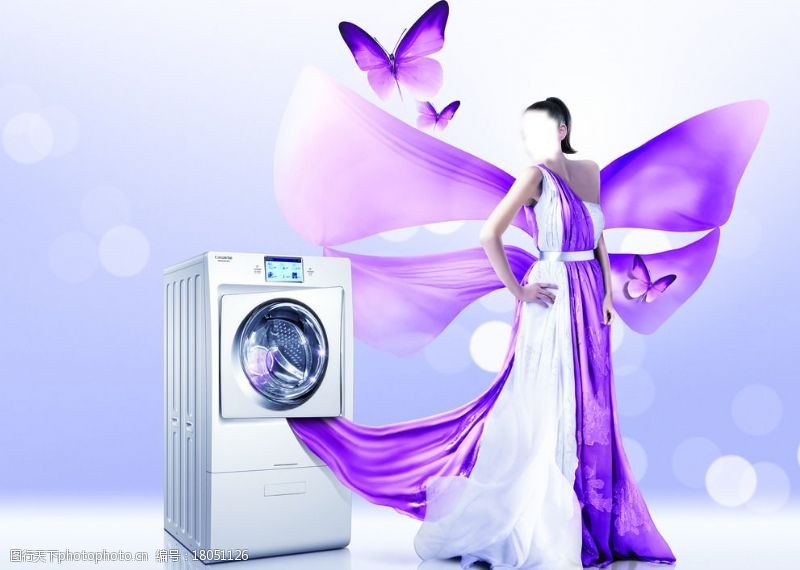 光滑设计洗衣机梦幻高档背景喷绘图片