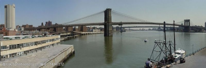 船只纽约东河桥梁图片