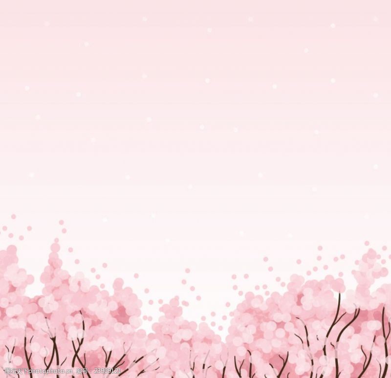 樱花烂漫绚烂粉色樱花海矢量素材