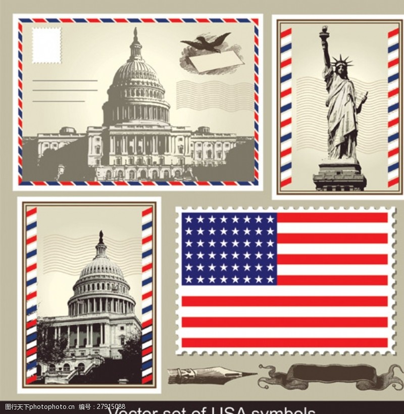 美国邮票美国元素