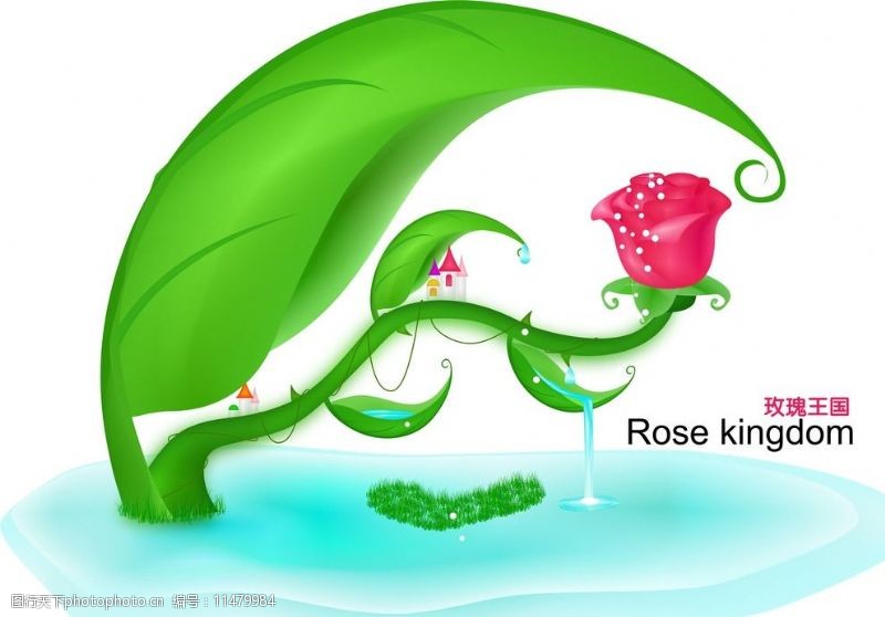 玫瑰王国插画图片
