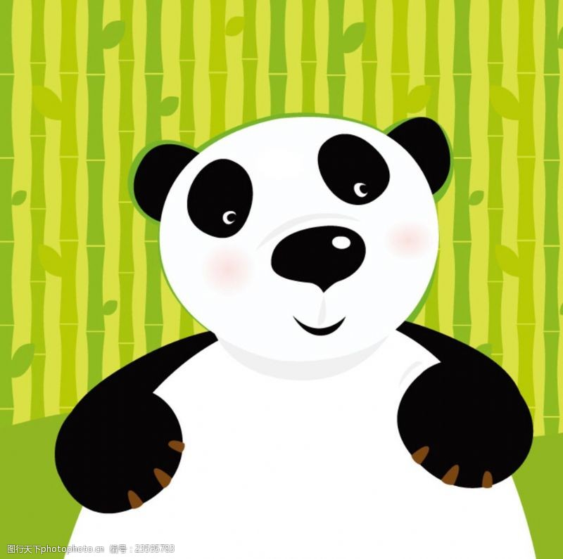卡通熊猫可爱憨厚熊猫矢量素材