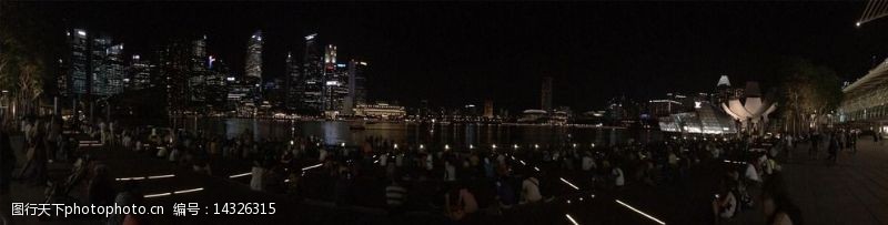 船只新加坡滨海湾夜景图片