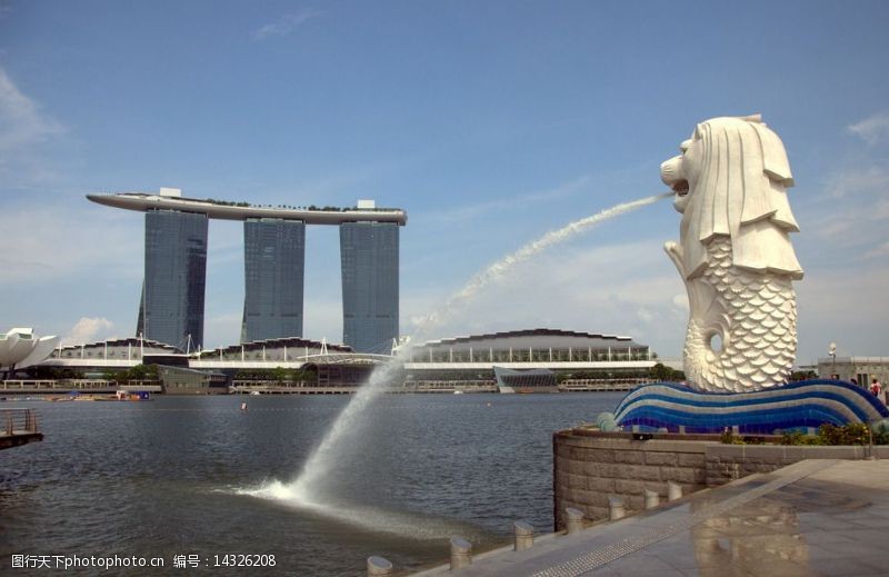 船只新加坡滨海湾一角图片