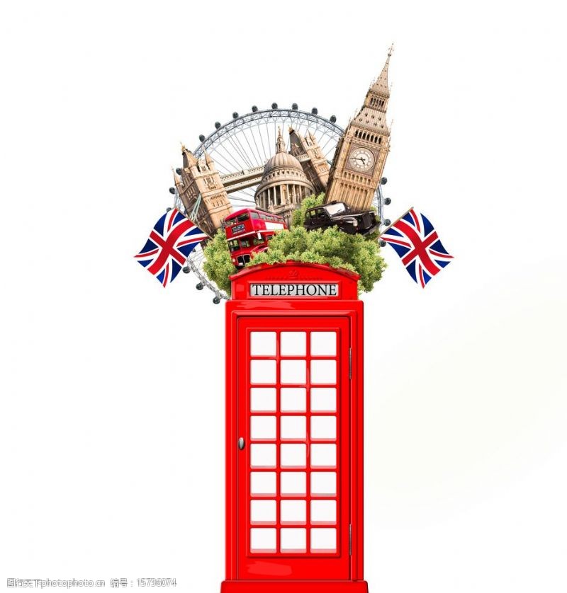 欧洲电话亭英国旅游图片
