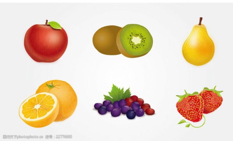 梨标签多彩美味水果矢量素材