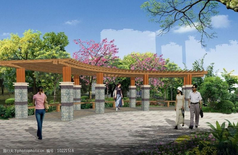 路设计休闲廊架图片
