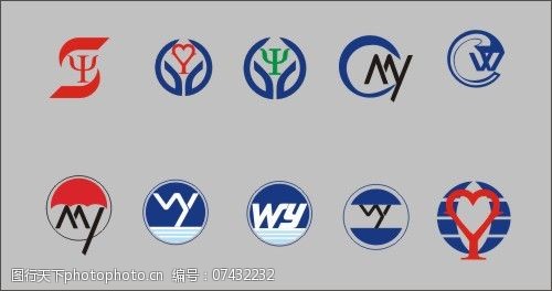 wy字母Logo设计