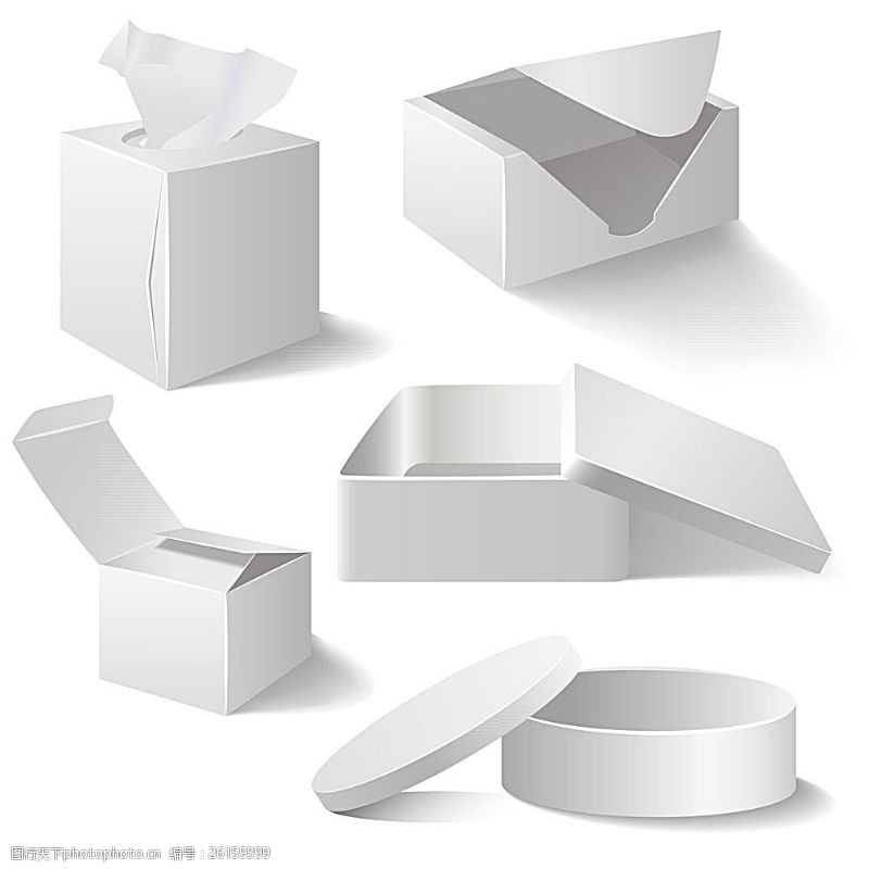 抽纸盒模板下载白色包装盒