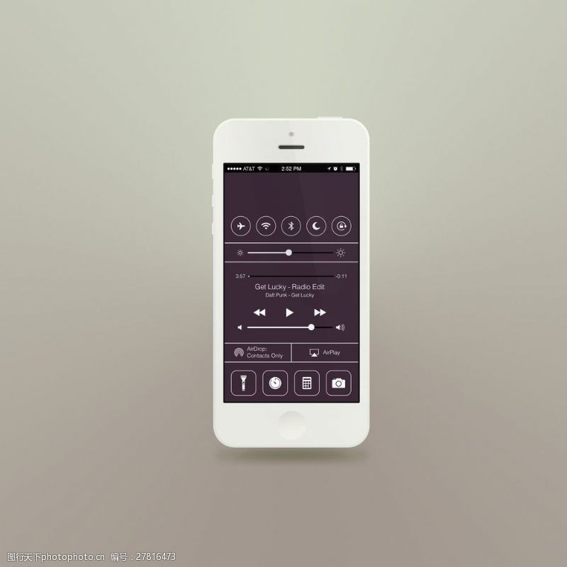 iphone5s白色扁平化图片