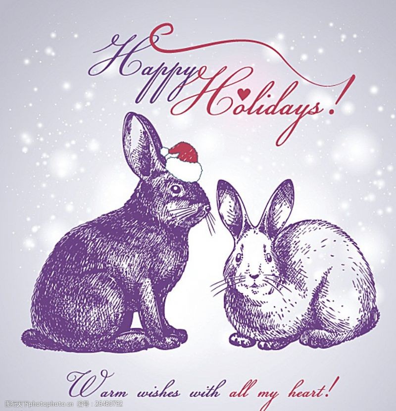 圣诞模板下载兔子图片