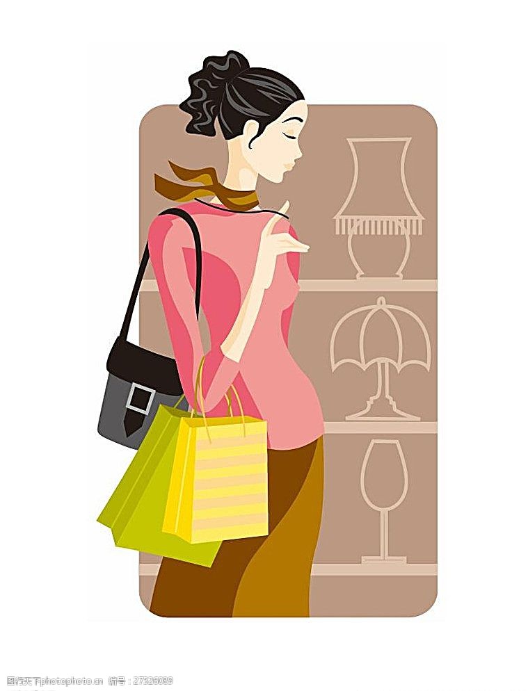 女性挎包购物的女人图片