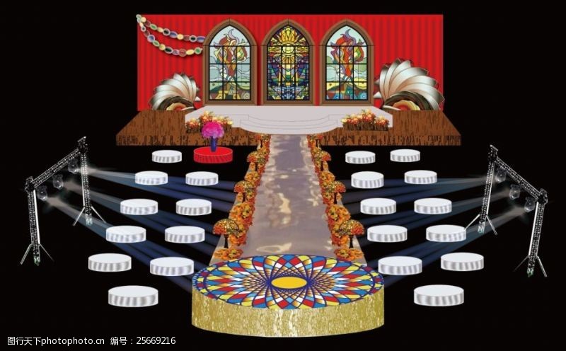 琉森琉璃风格主题婚礼背景