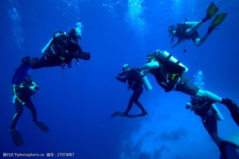 潜水运动几个潜水员
