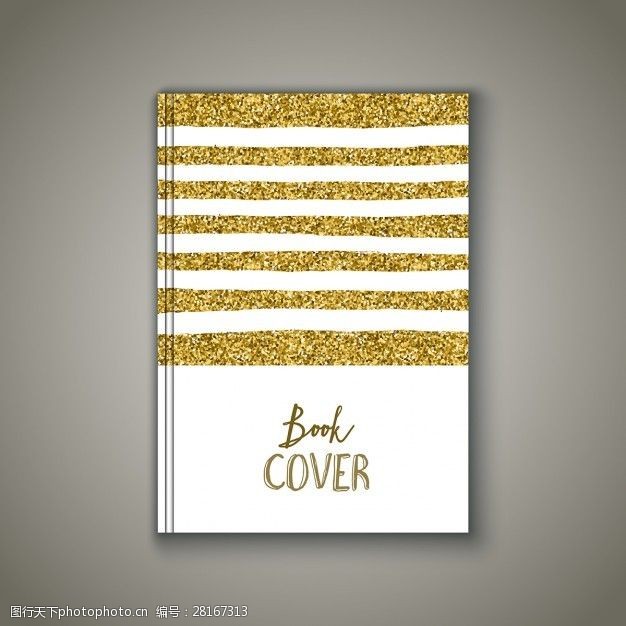 发光的书本用金粉设计的书籍封面