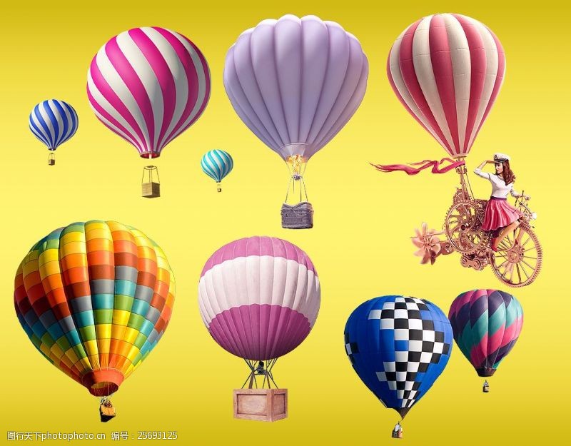 梦幻般的漂亮的氢气球抠图