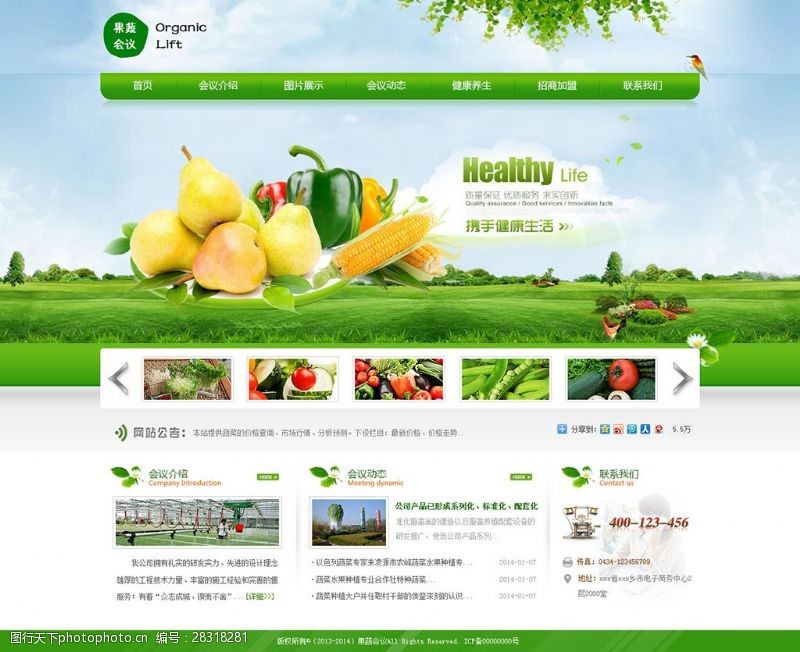 蔬菜基地生态农业企业网站