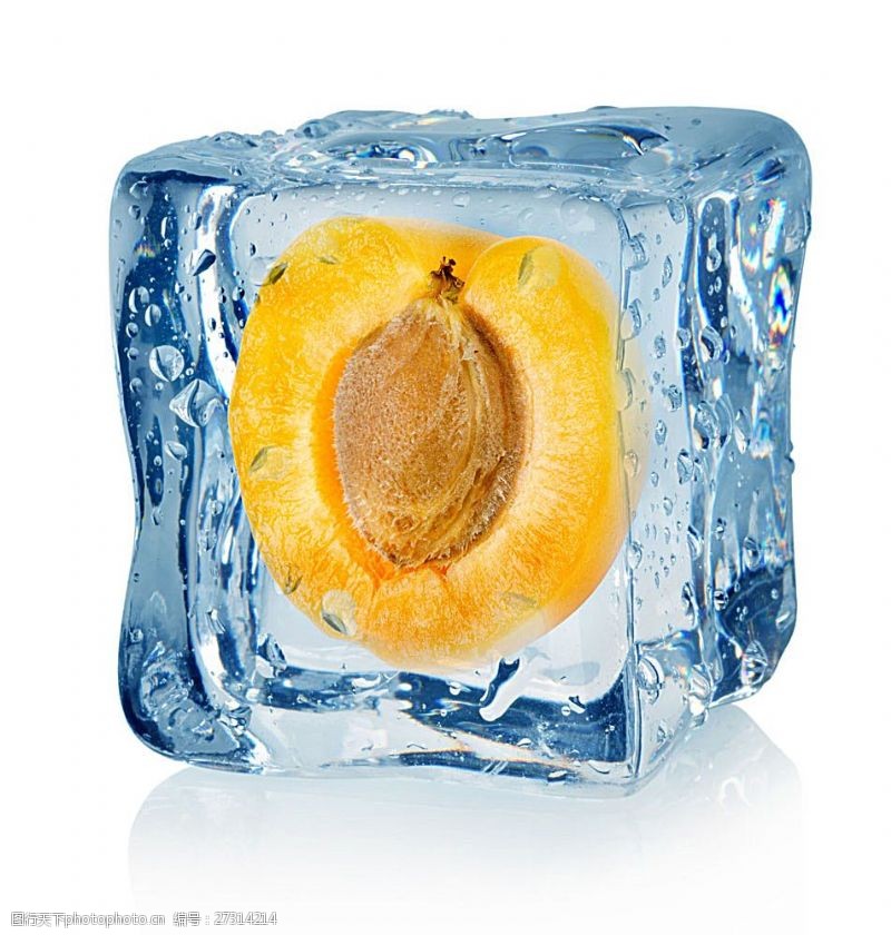 冷冻冷藏冰冻的杏子