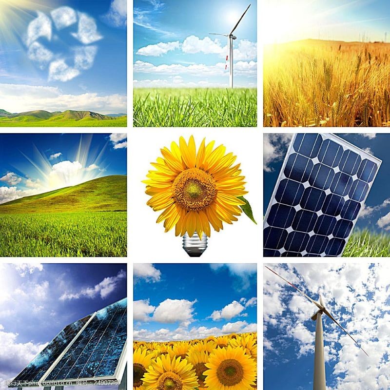 太阳能标志向日葵风力发电机和太阳能