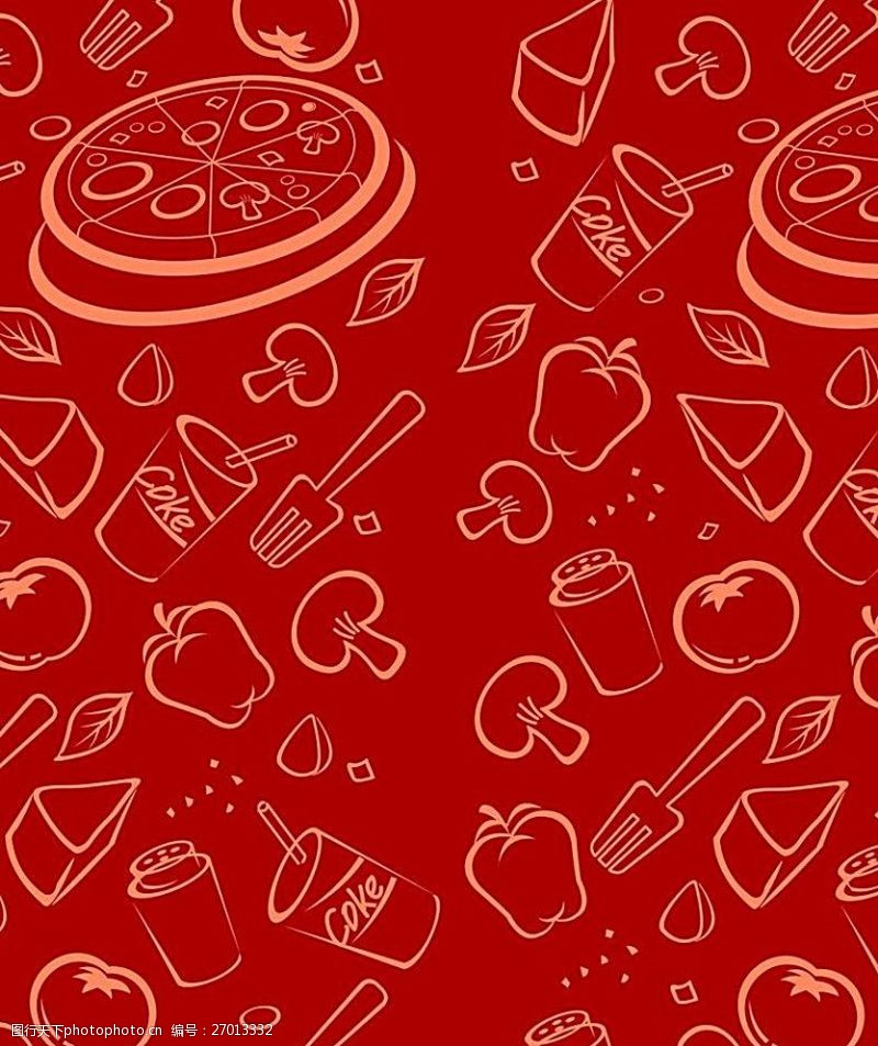 披萨剪影美食背景图片