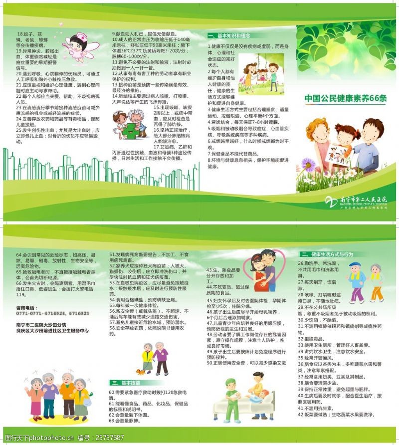 公民素养中国公民健康素养66条四折页