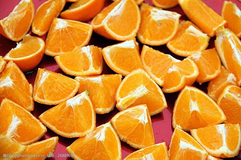橙子切片素材切开的桔子