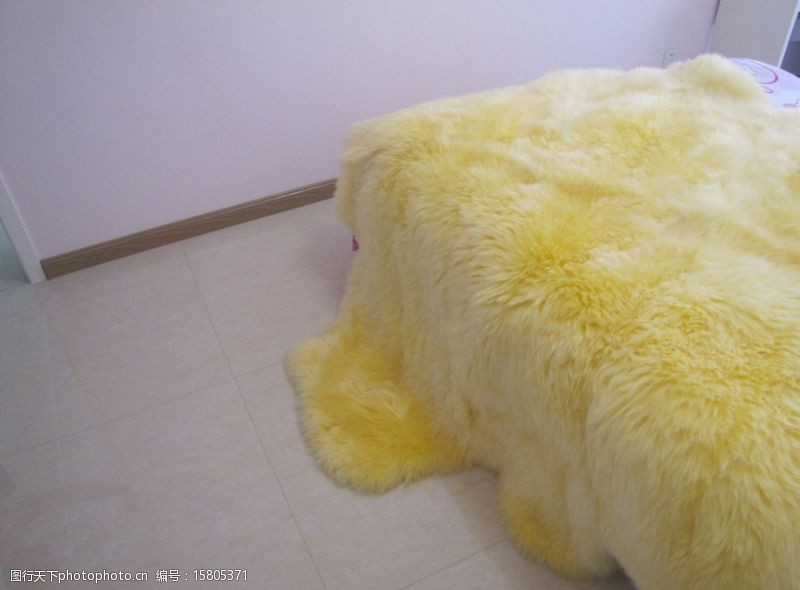 毛毯羊剪绒真皮坐垫沙发垫图片