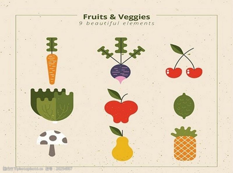 蘑菇菜抽象的蔬菜和水果