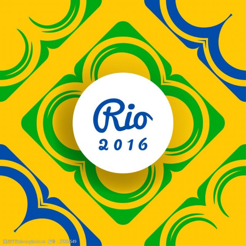 里约热内卢黄色巴西背景与抽象的形状矢量图