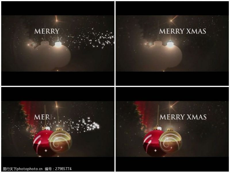 圣诞球圣诞挂球粒子揭示动画AE模板