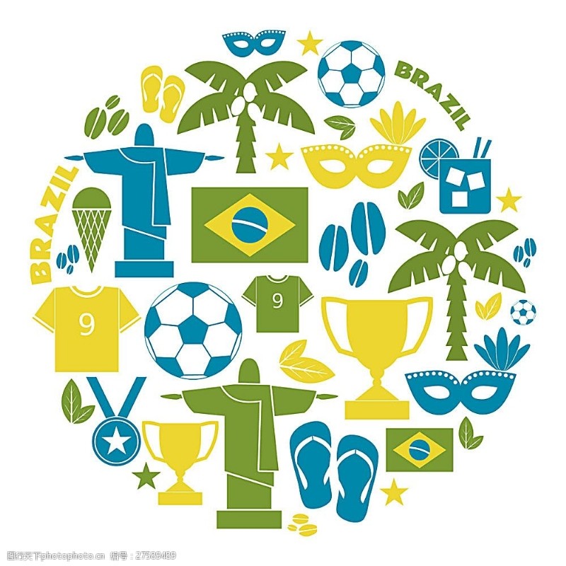板鞋圆形巴西世界杯图标