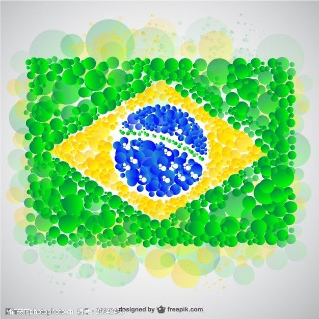 圆形国旗泡沫巴西国旗