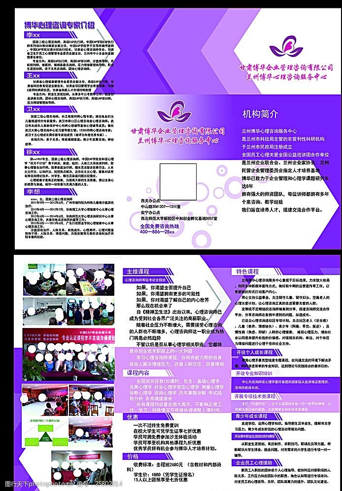 三海集画册紫色三折页图片