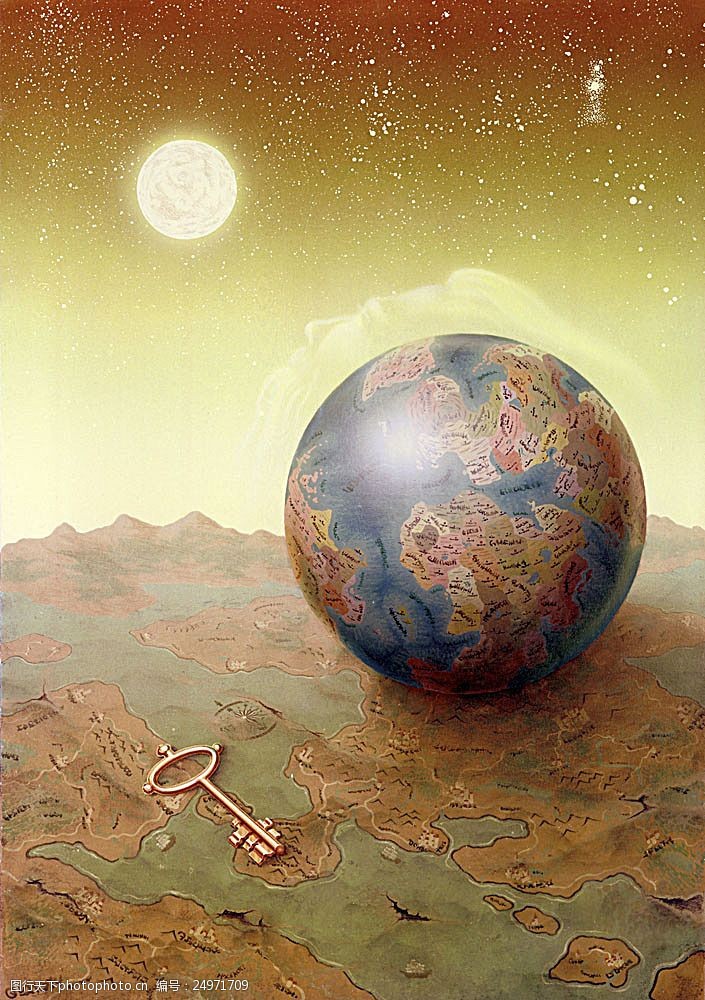 宝藏钥匙地图与地球宝藏