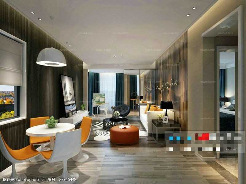 3d室内模型室内客厅素材3D模型