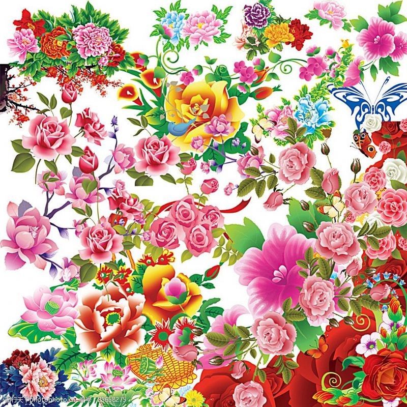 玫红牡丹PS花朵花卉分层素材图片